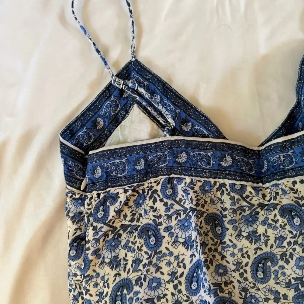 NWT Abercrombie Blue Floral Mini Dress S Cottagecore Western Boho